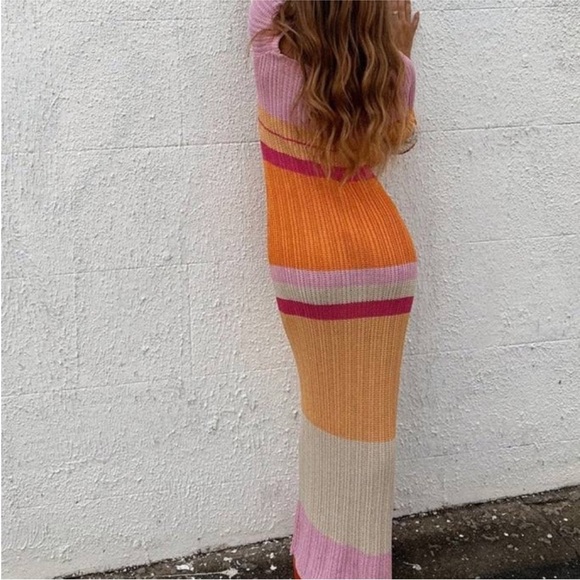 Peppermayo Knit Striped Maxi Dress Size Medium/Large - Picture 3 of 12